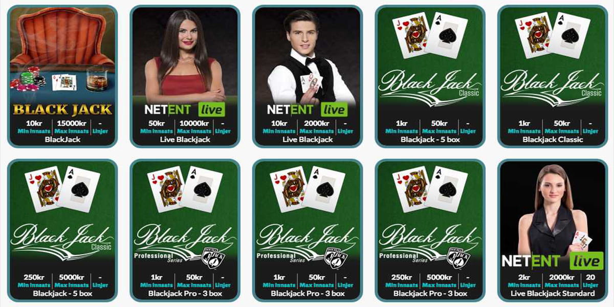 Blackjack på nett kommer i mange forskjellige varianter