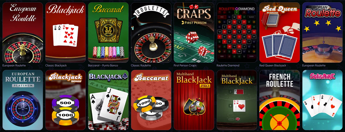 Novajackpot Rulett, blackjack og andre bordspill
