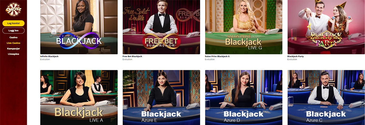 The Shotz Casino Roulette, Blackjack & Andre Bordspill