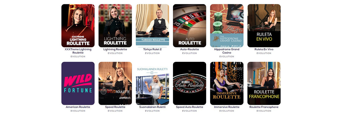 The Wild Fortune Roulette, Blackjack og andre bordspill